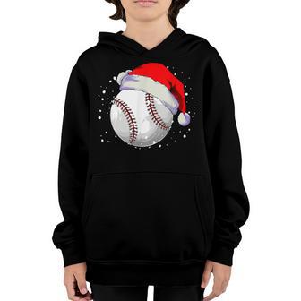 Christmas Baseball Ball Sport Santa Hat Xmas Boys Men Kids Youth Hoodie - Thegiftio UK