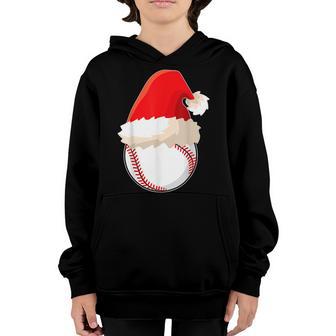 Christmas Baseball For Kids Men Ball Santa Pajama V2 Youth Hoodie - Thegiftio UK