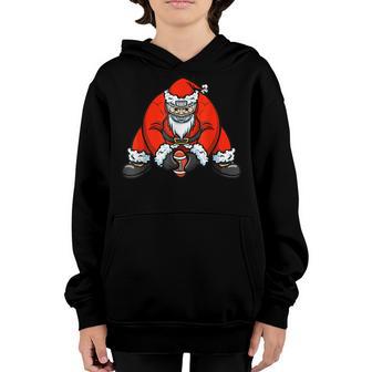 Christmas Boys Men Xmas Football Santa Claus Football Youth Hoodie - Thegiftio UK