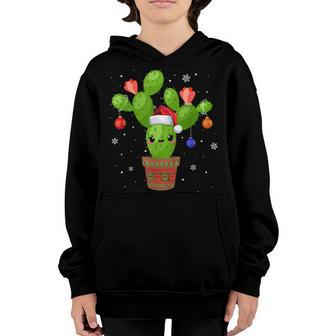Christmas Cactus Santa Hat Decorations For Men Women Kids Youth Hoodie - Thegiftio UK