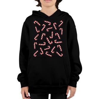 Christmas Candy Cane Kids Candy Canes Pajamas Family Youth Hoodie - Thegiftio UK