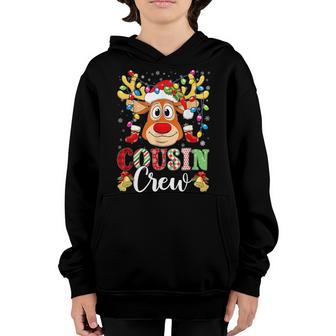 Christmas Cousin Crew Reindeer Santa Hat Lights Kids Ns V3 Youth Hoodie - Thegiftio UK