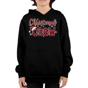 Christmas Crew Red Plaid Cute Xmas Kids Youth Hoodie - Thegiftio UK