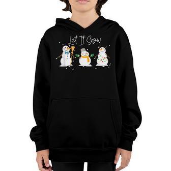 Christmas Cute Snowman Let It Snow Xmas Snowmies Women Kids Youth Hoodie - Thegiftio UK