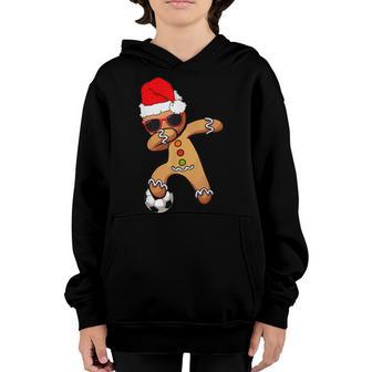 Christmas Dabbing Gingerbread Soccer Funny Gifts Men Boys Youth Hoodie - Thegiftio UK