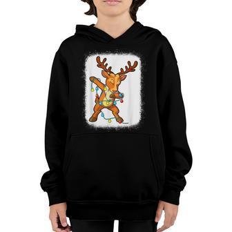 Christmas Dabbing Reindeer Kids Girls Boys Xmas Deer Youth Hoodie - Thegiftio UK