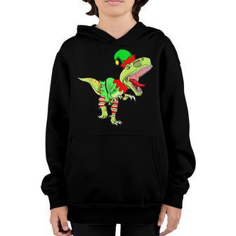 Christmas Dinosaur Elf Boys Kids Ns Xmas Funny Men Gifts Youth Hoodie - Thegiftio UK