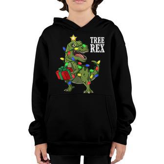 Christmas Dinosaur Tree Rex Boys Girls Kids Xmas Gift Youth Hoodie - Thegiftio UK