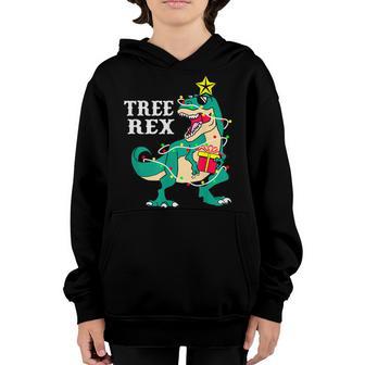 Christmas Dinosaur Tree Rex Pajamas Men Boys Kids Xmas Gifts V4 Youth Hoodie - Thegiftio UK