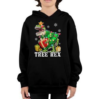 Christmas Dinosaur Tree Rex Pajamas Men Boys Kids Xmas V4 Youth Hoodie - Thegiftio UK