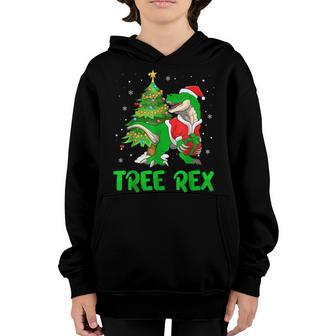 Christmas Dinosaur Tree Rex Pajamas Men Boys Xmas Lights V12 Youth Hoodie - Thegiftio UK