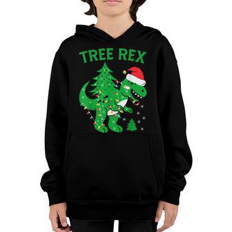 Christmas Dinosaur Tree Rex Pajamas Men Boys Xmas Lights V14 Youth Hoodie - Thegiftio UK