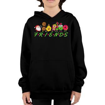Christmas Friends For Women Men Kid Santa Cookie Candy Pjs Youth Hoodie - Thegiftio UK