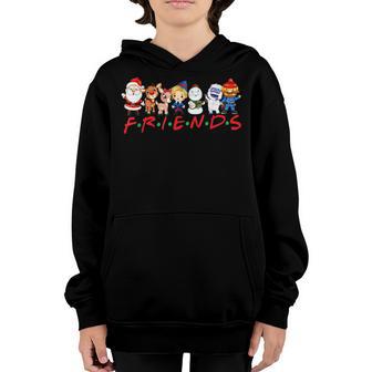 Christmas Friends Santa Rudolph Snowman Family Xmas Kids V2 Youth Hoodie - Thegiftio UK
