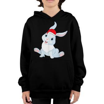 Christmas Funny Rabbit Santa Hat Xmas Pajama For Boys Kids Youth Hoodie - Thegiftio UK