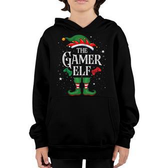 Christmas Gamer Elf Matching Family Group The Gamer Elf V3 Youth Hoodie - Thegiftio UK