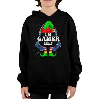 Christmas Gamer Elf Matching Family Group The Gamer Elf Youth Hoodie - Thegiftio UK