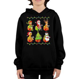 Christmas Gamer Elf Santa Snowman Matching Family Boys Mens Youth Hoodie - Thegiftio UK