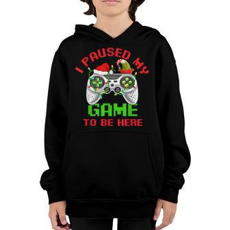 Christmas Gamer I Paused My Game To Be Here Gifts For Boys Youth Hoodie - Thegiftio UK