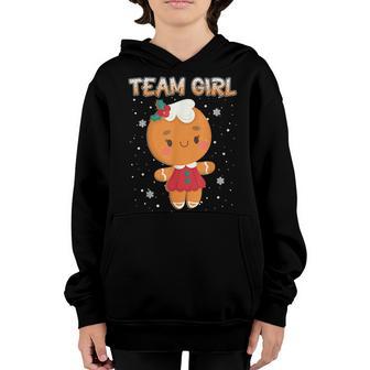 Christmas Gingerbread Team Girl Gender Reveal Women Youth Hoodie - Thegiftio UK