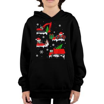 Christmas Holiday Construction Vehicle Crane Truck Boys Kids Youth Hoodie - Thegiftio UK