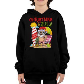 Christmas In July Surfing Santa Summer Beach Vacation Boys Youth Hoodie - Thegiftio UK