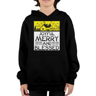 Christmas Joyful Merry And Blessed V2 Youth Hoodie - Thegiftio UK