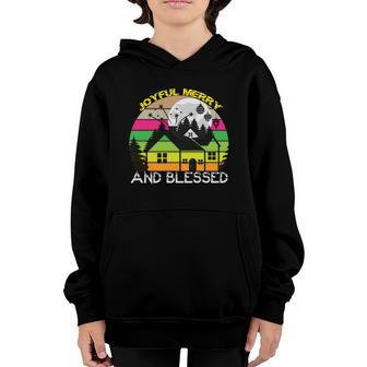 Christmas Joyful Merry And Blessed Youth Hoodie - Thegiftio UK