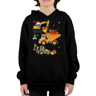 Christmas Kids Boy Toddler Truck Construction Vehicle Santa V2 Youth Hoodie - Thegiftio UK