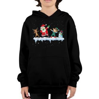 Christmas Kids Boys Dabbing Santa Elves Xmas V2 Youth Hoodie - Thegiftio UK