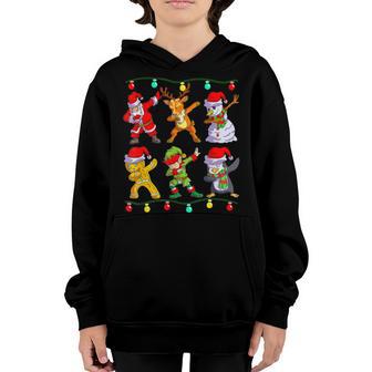 Christmas Kids Boys Men Dabbing Santa Elf Deer Friends Xmas V13 Youth Hoodie - Thegiftio UK