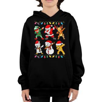 Christmas Kids Boys Men Dabbing Santa Elf Deer Friends Xmas V9 Youth Hoodie - Thegiftio UK