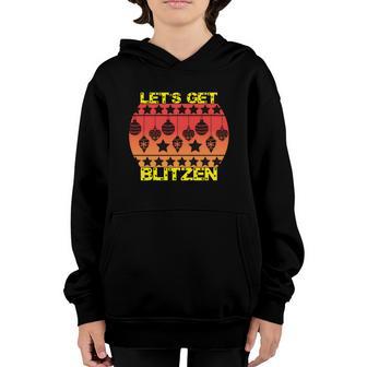 Christmas Lets Get Blitzen Holiday Youth Hoodie - Thegiftio UK