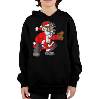 Christmas Santa Claus Baseball Catcher Boys Girls Kids Xmas V2 Youth Hoodie - Thegiftio UK