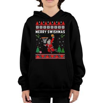 Christmas Santa Claus Dunking A Basketball Boys Kids Xmas Youth Hoodie - Thegiftio UK
