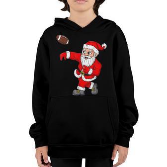 Christmas Santa Claus Football Quarterback Boys Kids Xmas Youth Hoodie - Thegiftio UK