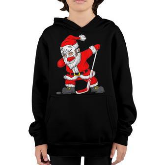 Christmas Santa Dabbing Hockey Player Boys Kids Dab Xmas Youth Hoodie - Thegiftio UK