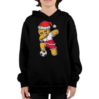 Christmas Soccer Boy Dabbing Gingerbread Poland Football Youth Hoodie - Thegiftio UK