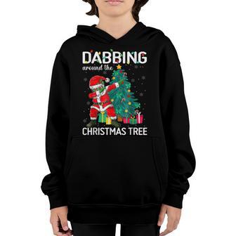 Christmas Tree Santa Dabbing Around The Lights Kid Boys Girl Youth Hoodie - Thegiftio UK