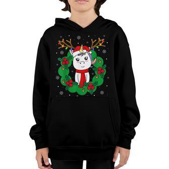 Christmas Unicorn Reindeer Santa Xmas Pajamas Girls Women Youth Hoodie - Thegiftio UK