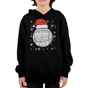 Christmas Volleyball Ball Santa Hat Xmas Girls Women Sport Youth Hoodie - Thegiftio UK