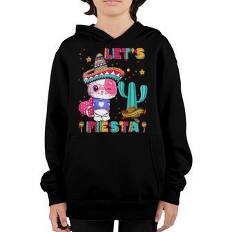 Cinco De Mayo Meow Lets Fiesta Mexican Cactus Cute Cat Girl Youth Hoodie - Thegiftio UK