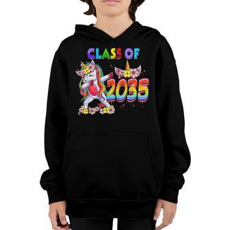 Class Of 2035 Dabbing Unicorn 2035 Senior Graduation Youth Hoodie | Mazezy