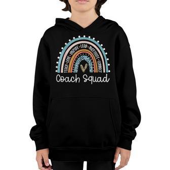 Coach Squad Leopard Rainbow Day Hello Back To School Teacher Youth Hoodie - Thegiftio UK