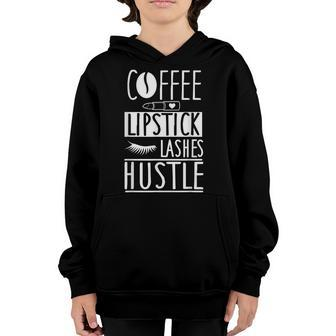 Coffee Lipstick Lashes Dope Cool Girls Hustle Christmas Gift Youth Hoodie - Seseable
