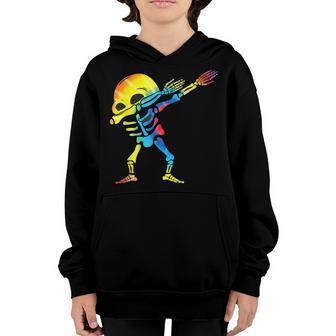 Colorful Dabbing Halloween Boys Skeleton Zombie Scary Youth Hoodie - Thegiftio UK