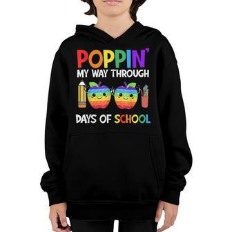 Colorful Poppin My Way Through 100 Days Of School Kids Youth Hoodie - Thegiftio UK