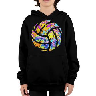 Colorful Volleyball Tie Dye Women N Girl Player Coach Youth Hoodie - Thegiftio UK