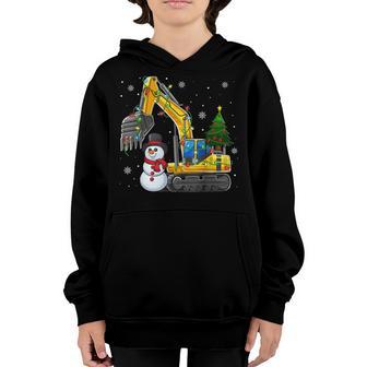 Construction Excavator Christmas Tree For Boys Girls Toddler V2 Youth Hoodie - Thegiftio UK