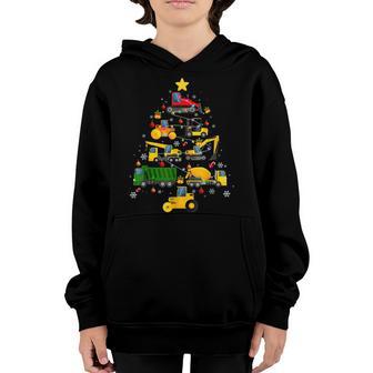 Construction Excavator Christmas Tree For Boys Girls Toddler V3 Youth Hoodie - Thegiftio UK